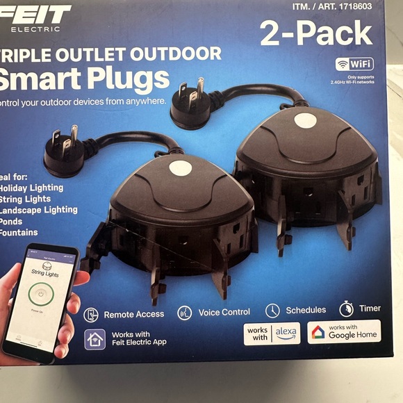 FEIT Black Smart Outdoor Plugs with WiFi Control - Picture 3 of 11